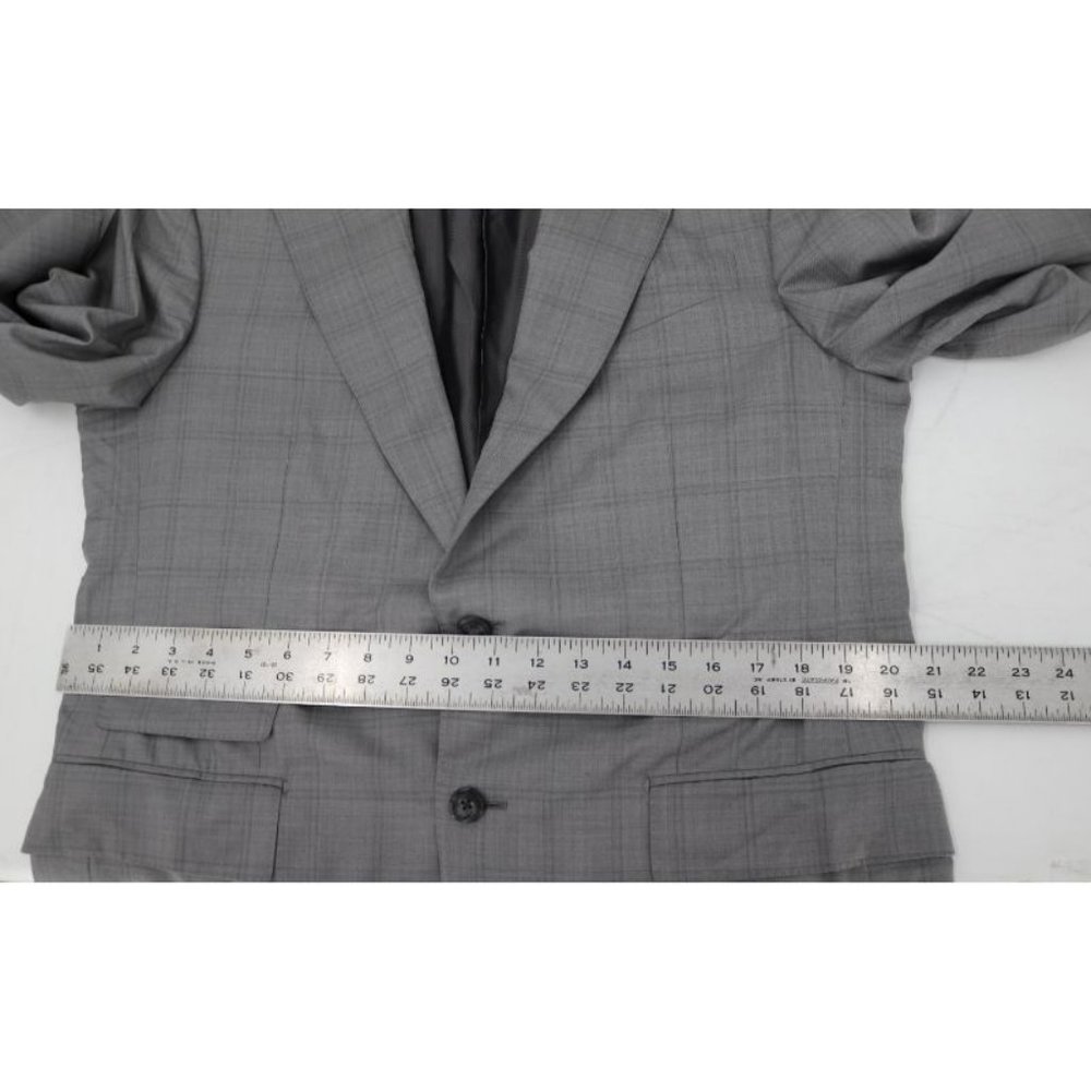 Ermenegildo Zegna sport coat men's 42R Trofeo 600 Manhattan wool silk gray plaid - Picture 11 of 16